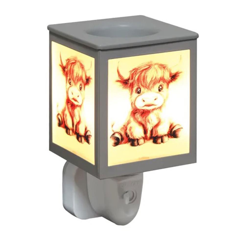 Aroma Highland Cow Calf Square Plug In Wax Melt Warmer Extra Image 1